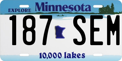 MN license plate 187SEM