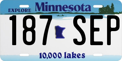 MN license plate 187SEP