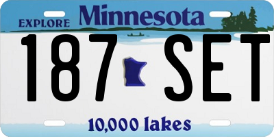 MN license plate 187SET