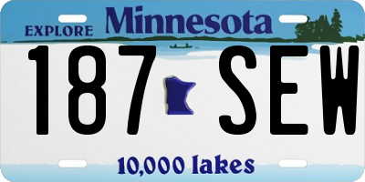 MN license plate 187SEW