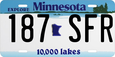 MN license plate 187SFR