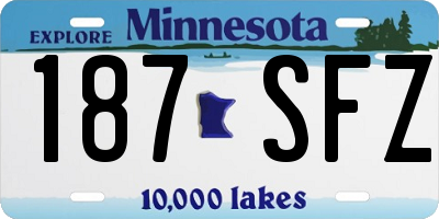 MN license plate 187SFZ