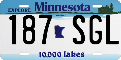 MN license plate 187SGL