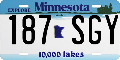 MN license plate 187SGY