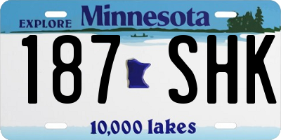 MN license plate 187SHK