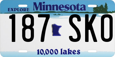 MN license plate 187SKO