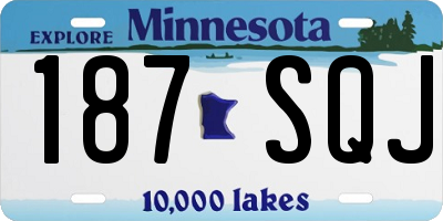 MN license plate 187SQJ