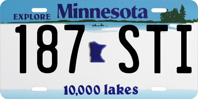 MN license plate 187STI