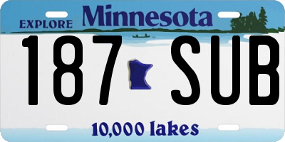 MN license plate 187SUB