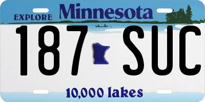 MN license plate 187SUC
