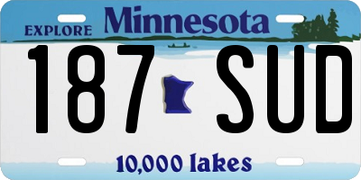 MN license plate 187SUD