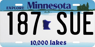 MN license plate 187SUE