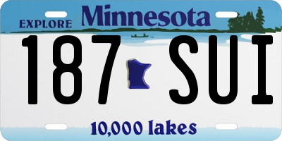 MN license plate 187SUI