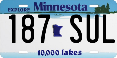 MN license plate 187SUL