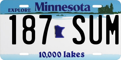 MN license plate 187SUM