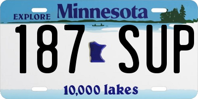 MN license plate 187SUP