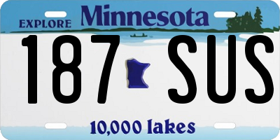 MN license plate 187SUS