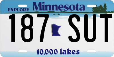 MN license plate 187SUT