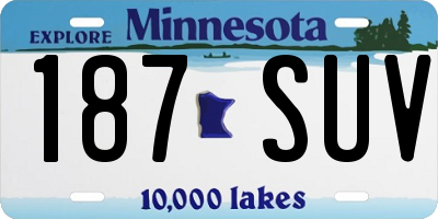 MN license plate 187SUV