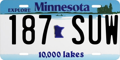 MN license plate 187SUW