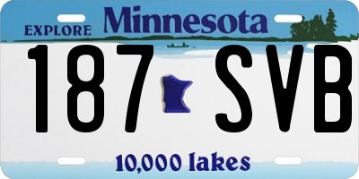 MN license plate 187SVB