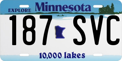MN license plate 187SVC