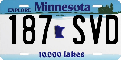 MN license plate 187SVD