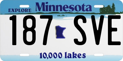 MN license plate 187SVE