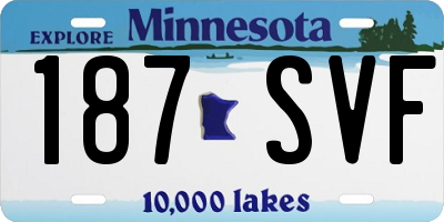 MN license plate 187SVF