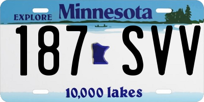 MN license plate 187SVV