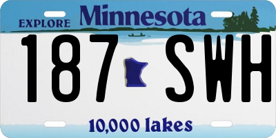 MN license plate 187SWH