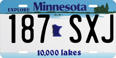 MN license plate 187SXJ