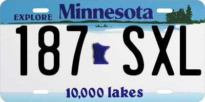 MN license plate 187SXL
