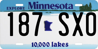 MN license plate 187SXO