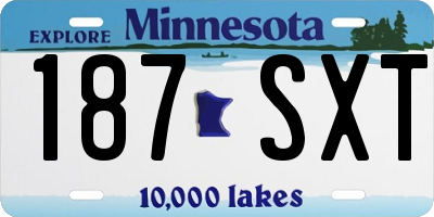 MN license plate 187SXT