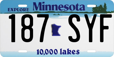 MN license plate 187SYF