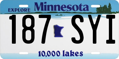 MN license plate 187SYI