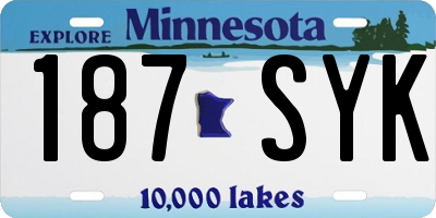 MN license plate 187SYK