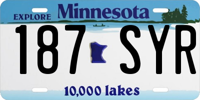 MN license plate 187SYR