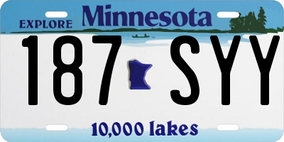 MN license plate 187SYY