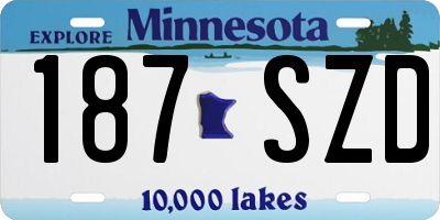 MN license plate 187SZD