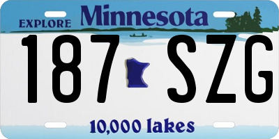 MN license plate 187SZG