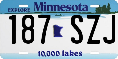 MN license plate 187SZJ