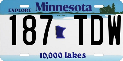 MN license plate 187TDW