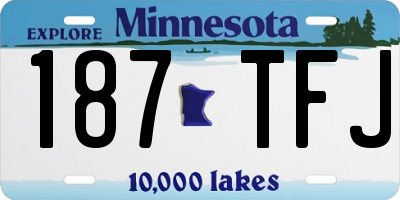 MN license plate 187TFJ