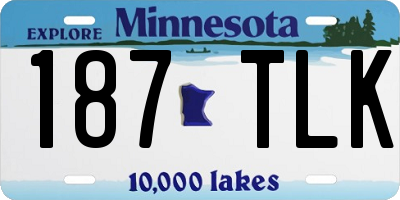 MN license plate 187TLK