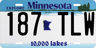 MN license plate 187TLW