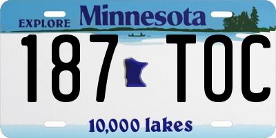 MN license plate 187TOC