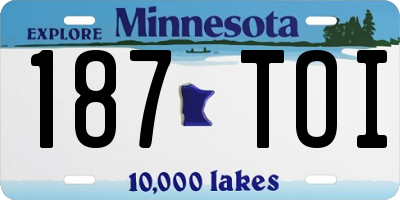 MN license plate 187TOI