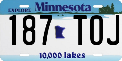 MN license plate 187TOJ